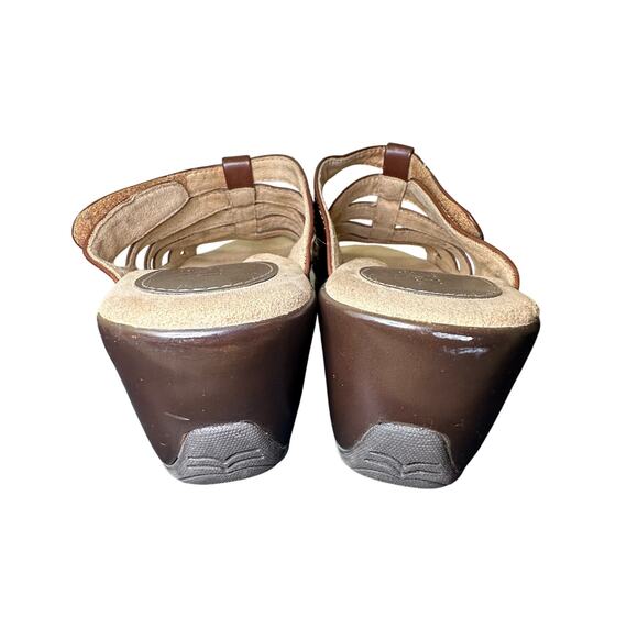 Rialto Valencia Open Toe Chunky Boho Mule Clog Strappy Wedge Brown Sandal Size 8 - Picture 5 of 8